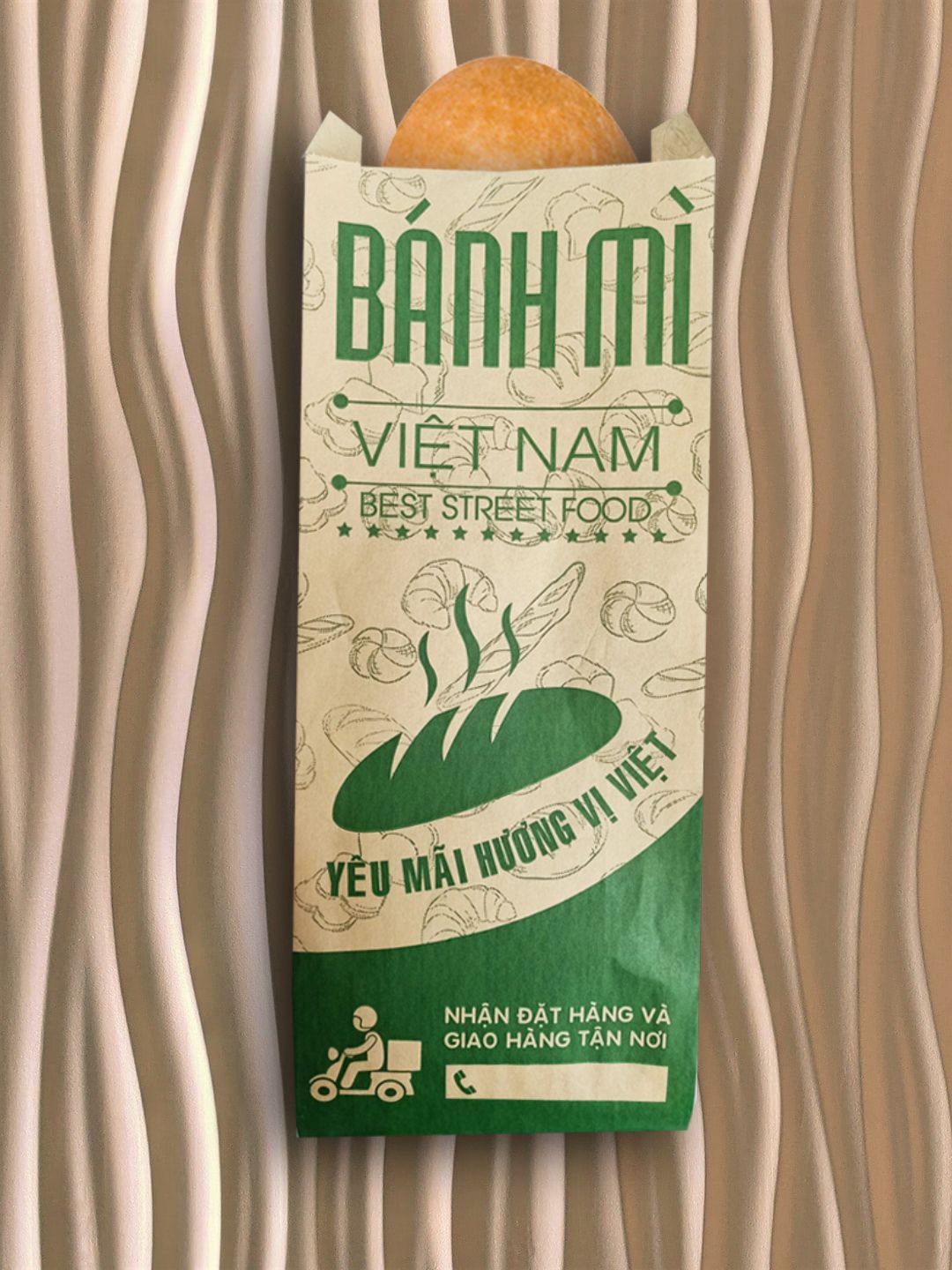 In 50000 bao gói bánh mì tại Thừa Thiên Huế (mã tbm_4414) giấy Kraft theo yêu cầu